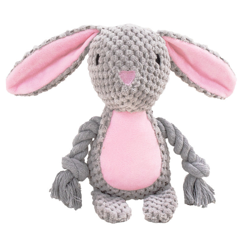 Pet plush sound cotton rope toy