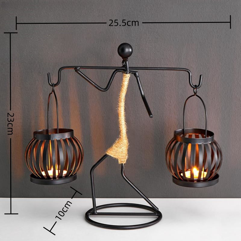 Wrought Iron Candle Holder Decorative Piece