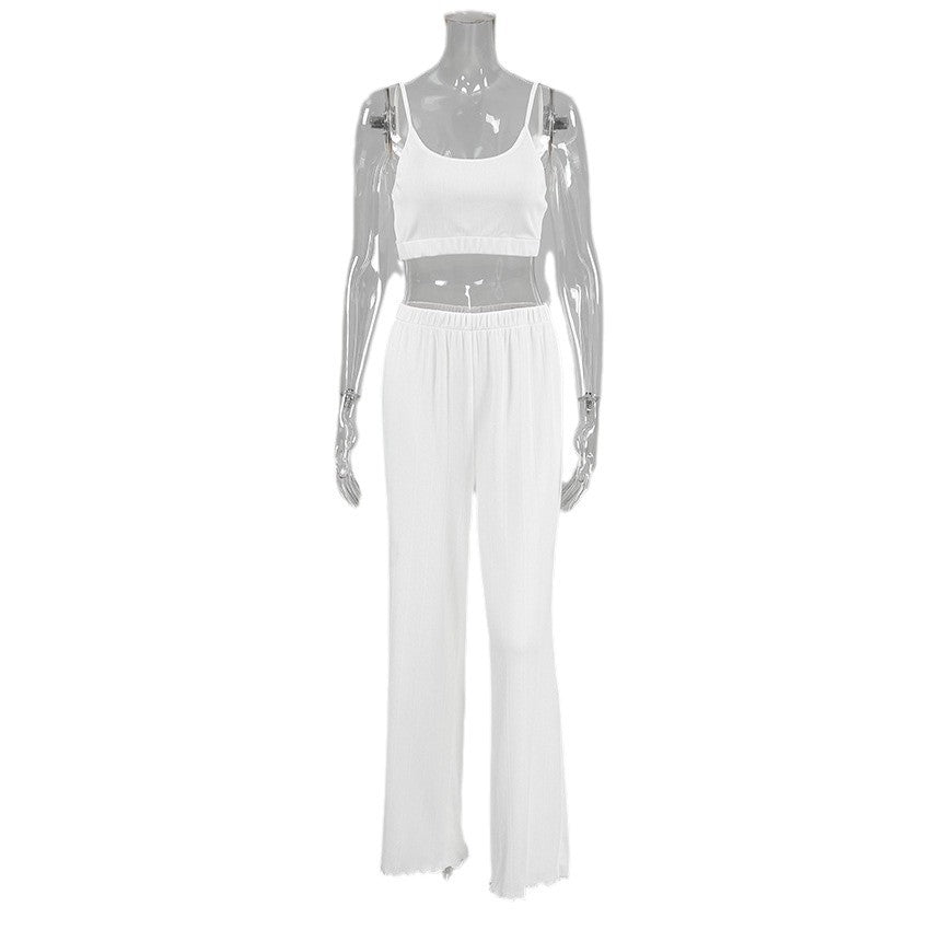 Sexy Crop Top and Long Pants Lounge Set