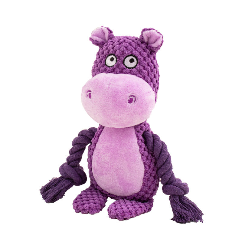 Pet plush sound cotton rope toy