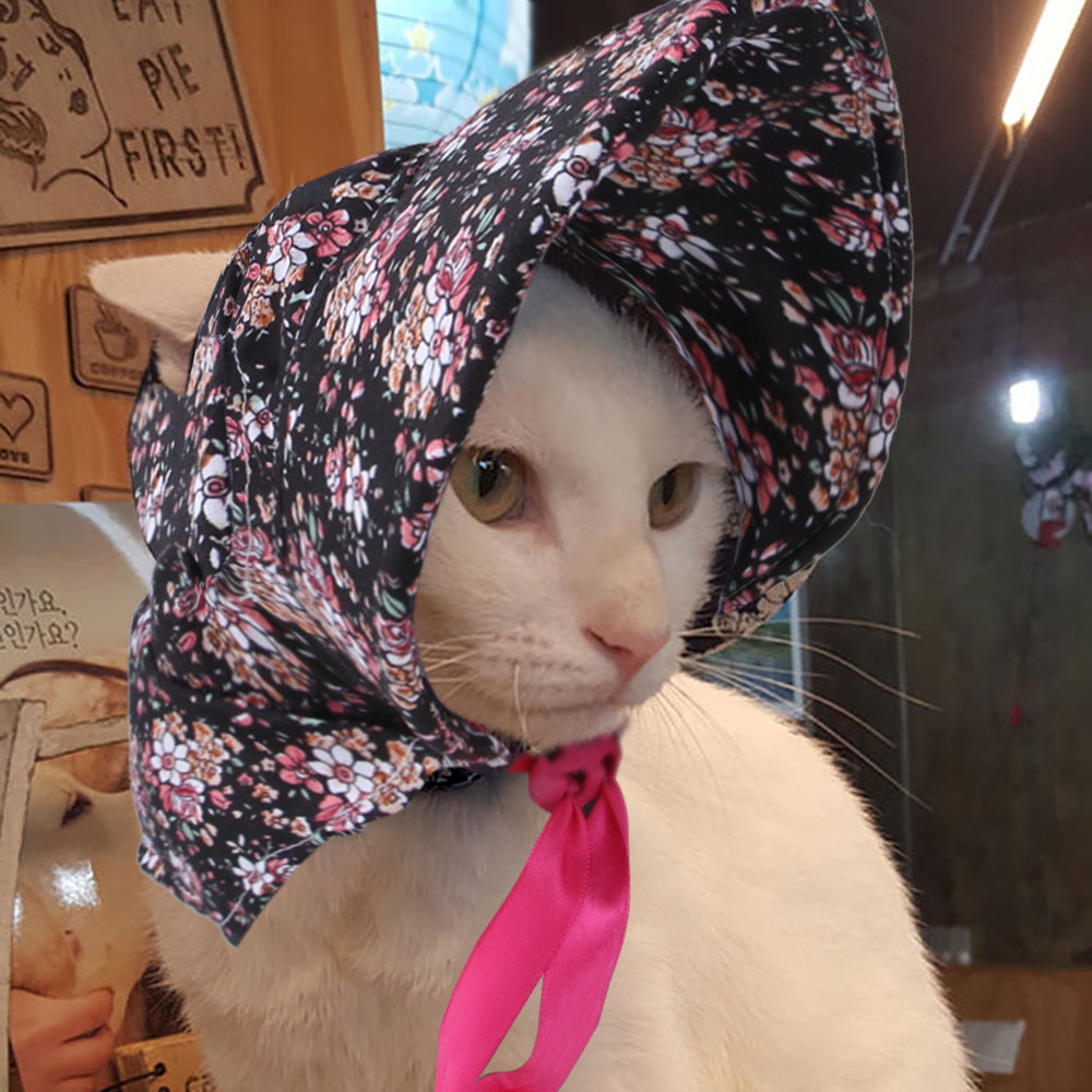 Pet Floral Hat Cute Cat And Dog  Tie Floral Pet Dress Up Hat