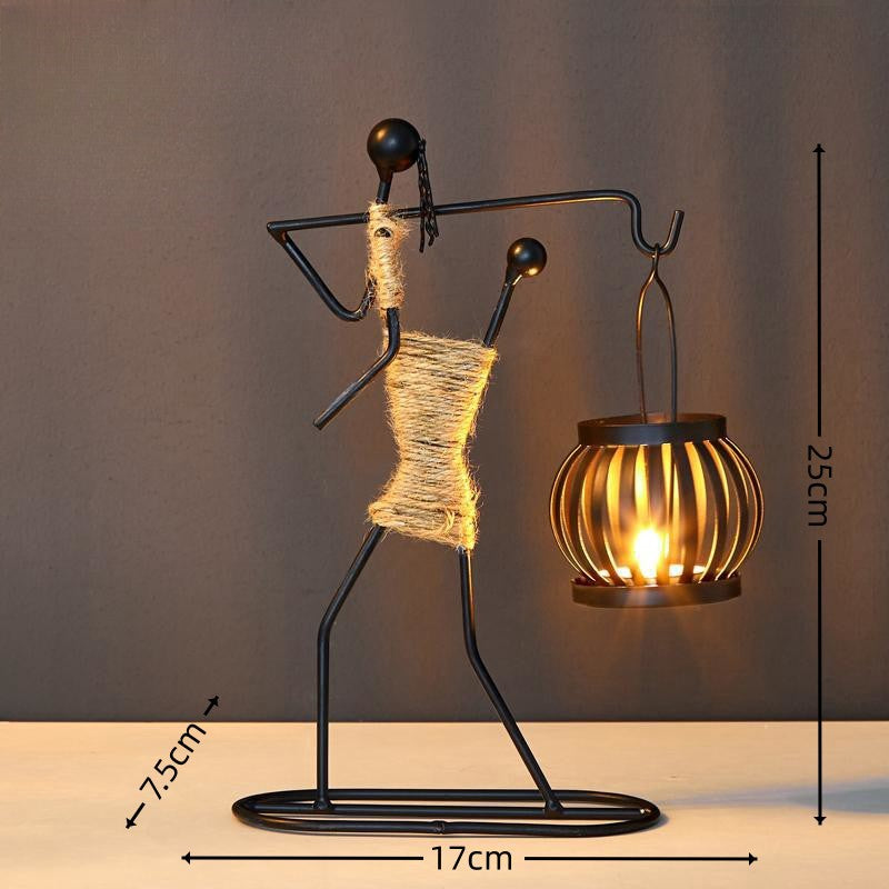 Wrought Iron Candle Holder Decorative Piece