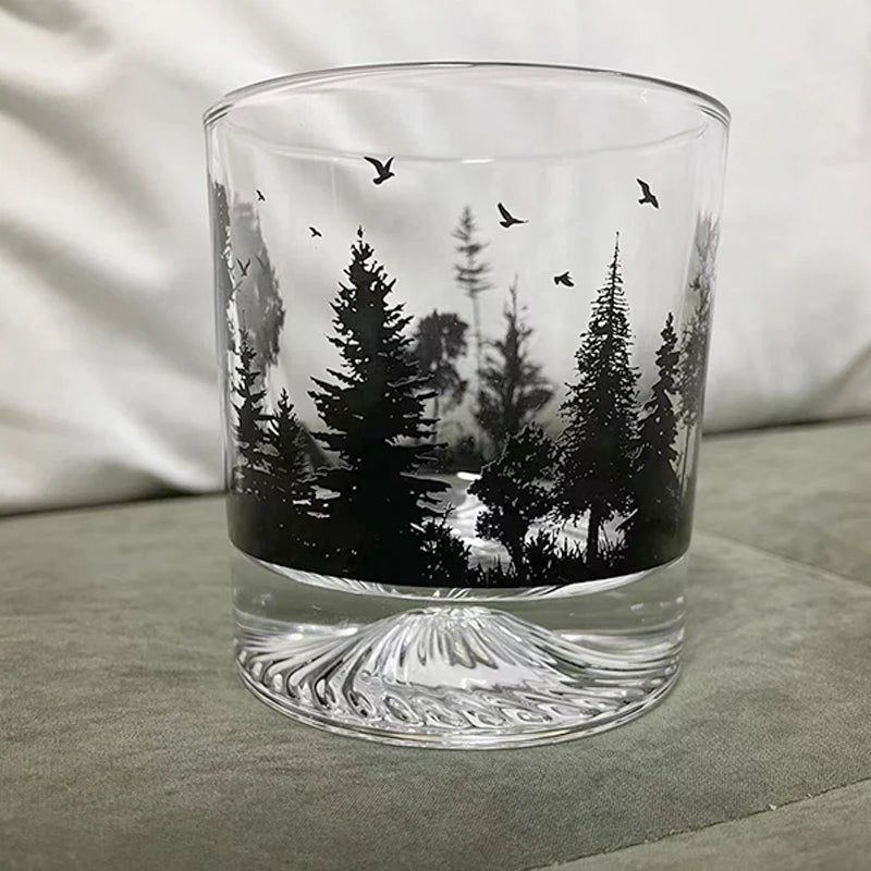 Iceberg-Creative Silhouette Whiskey Wine Glass, Snow Mountain Cup, Thick Bottom Rock Cup