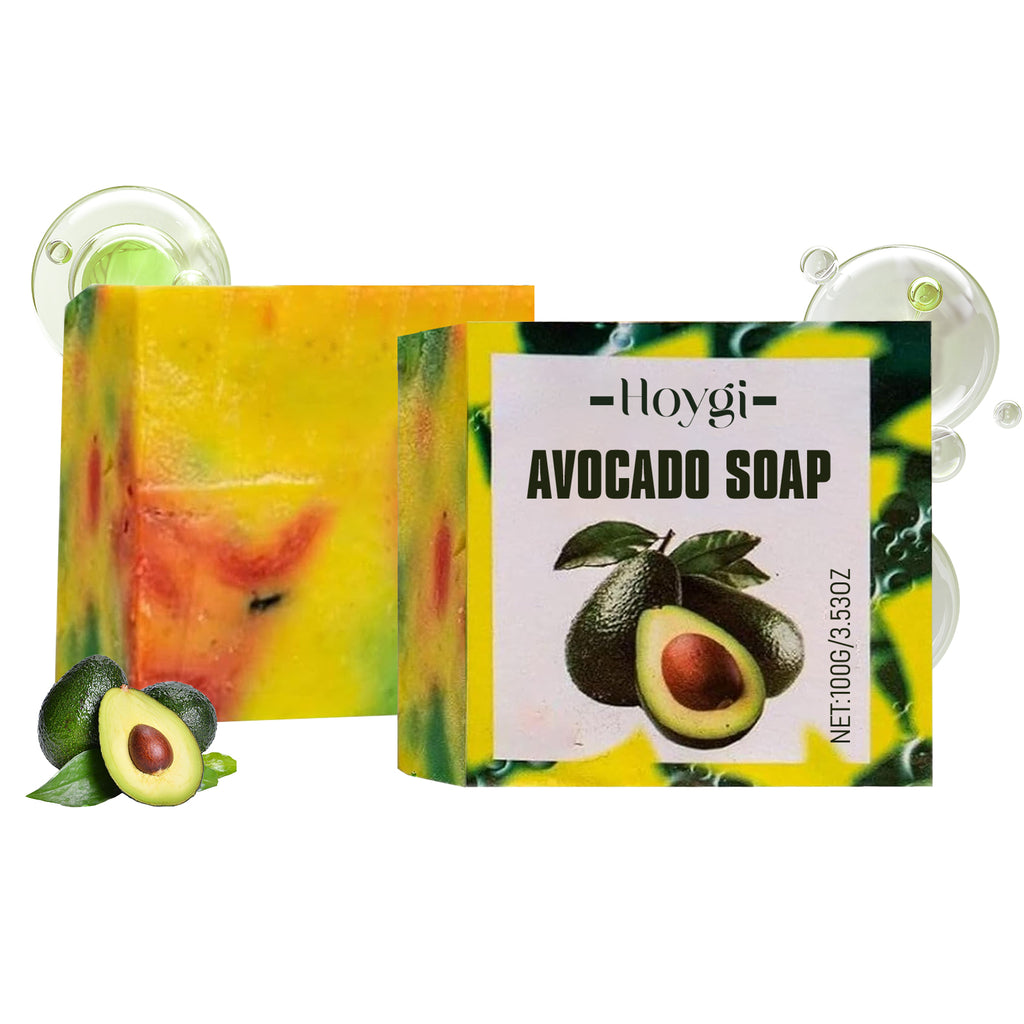Hoygi Avocado Bath Soap gently moisturizes skin, moisturizes pores and cleanses pores, Refreshing and oil-Controlling Bath Body soap