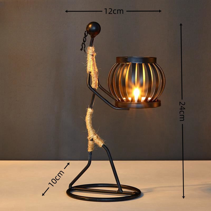 Wrought Iron Candle Holder Decorative Piece