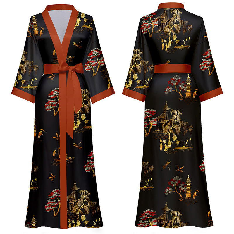 Satin Chiffon Pajamas Women's Light Luxury Style Plus Size Pajamas Ladies Spring And Summer Home Wear