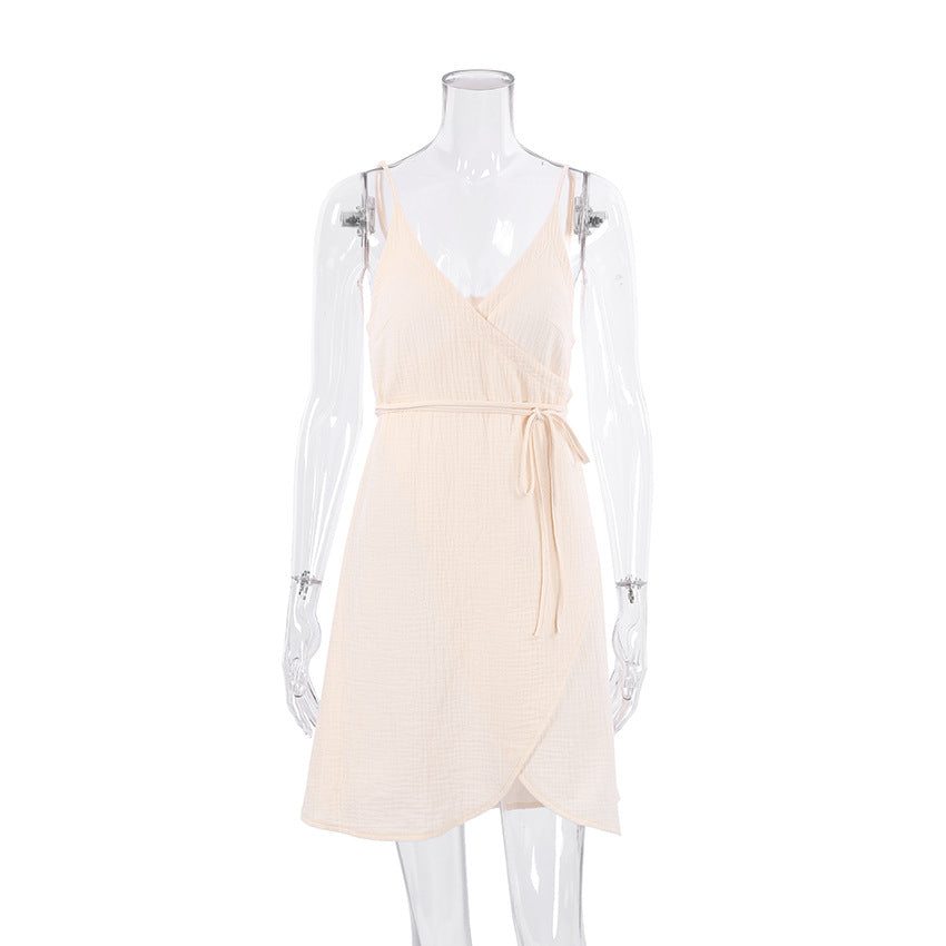 Strapless Wrap Sleep Dress with Slit and Double Layer Chiffon - Women's Lounge Wear