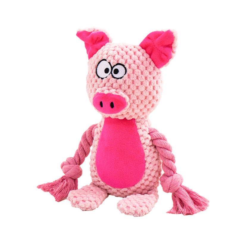 Pet plush sound cotton rope toy