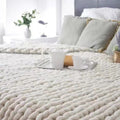 Nordic Chunky Knit Blanket Handmade Crochet Throw Knitted Blanket Sofa Blanket Oversized Woolen Blanket