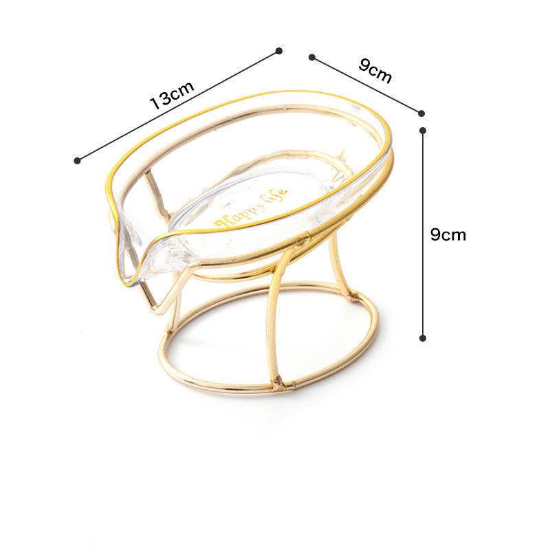 Light Luxury Bronzing Soap Box Household Toilet Drain Soap Box Creative Punch-Free Storage Rack