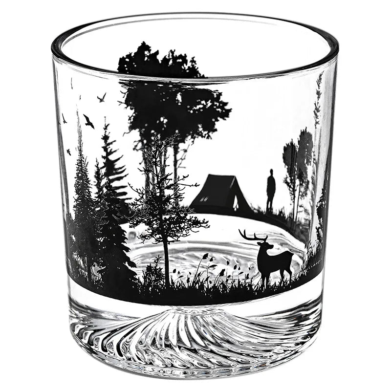 Iceberg-Creative Silhouette Whiskey Wine Glass, Snow Mountain Cup, Thick Bottom Rock Cup