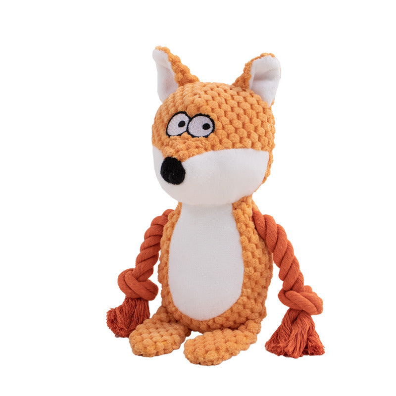 Pet plush sound cotton rope toy