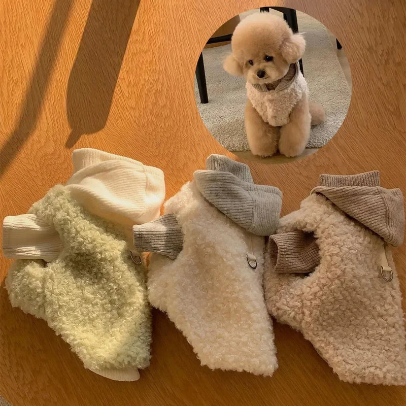 Pet Two-legged with Hat and Coat Fashion Design  Dog Winter Warm Puppy Pet Cotton Clothes Chihuahua Vest