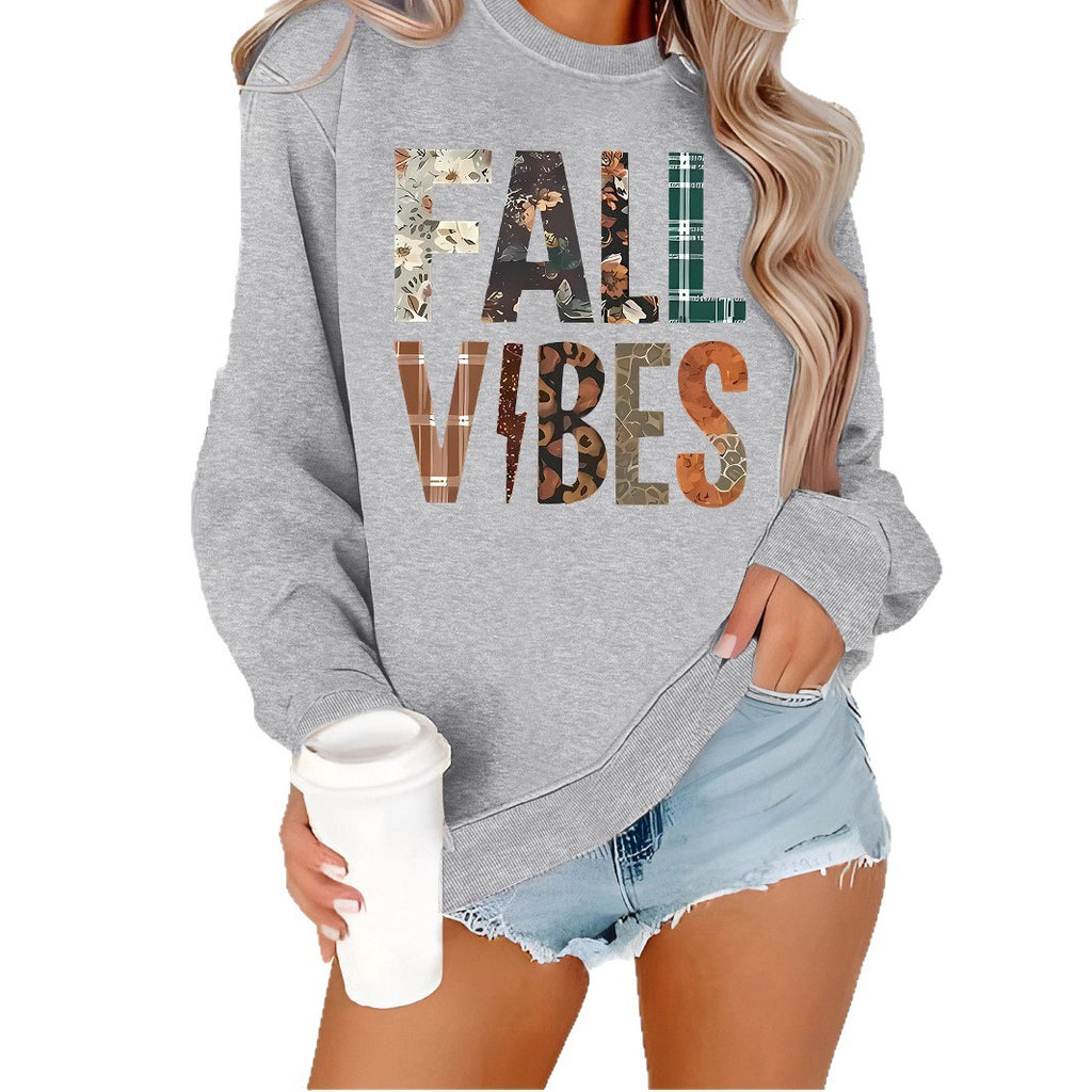 FALL VBES printed base long sleeved sweatshirt