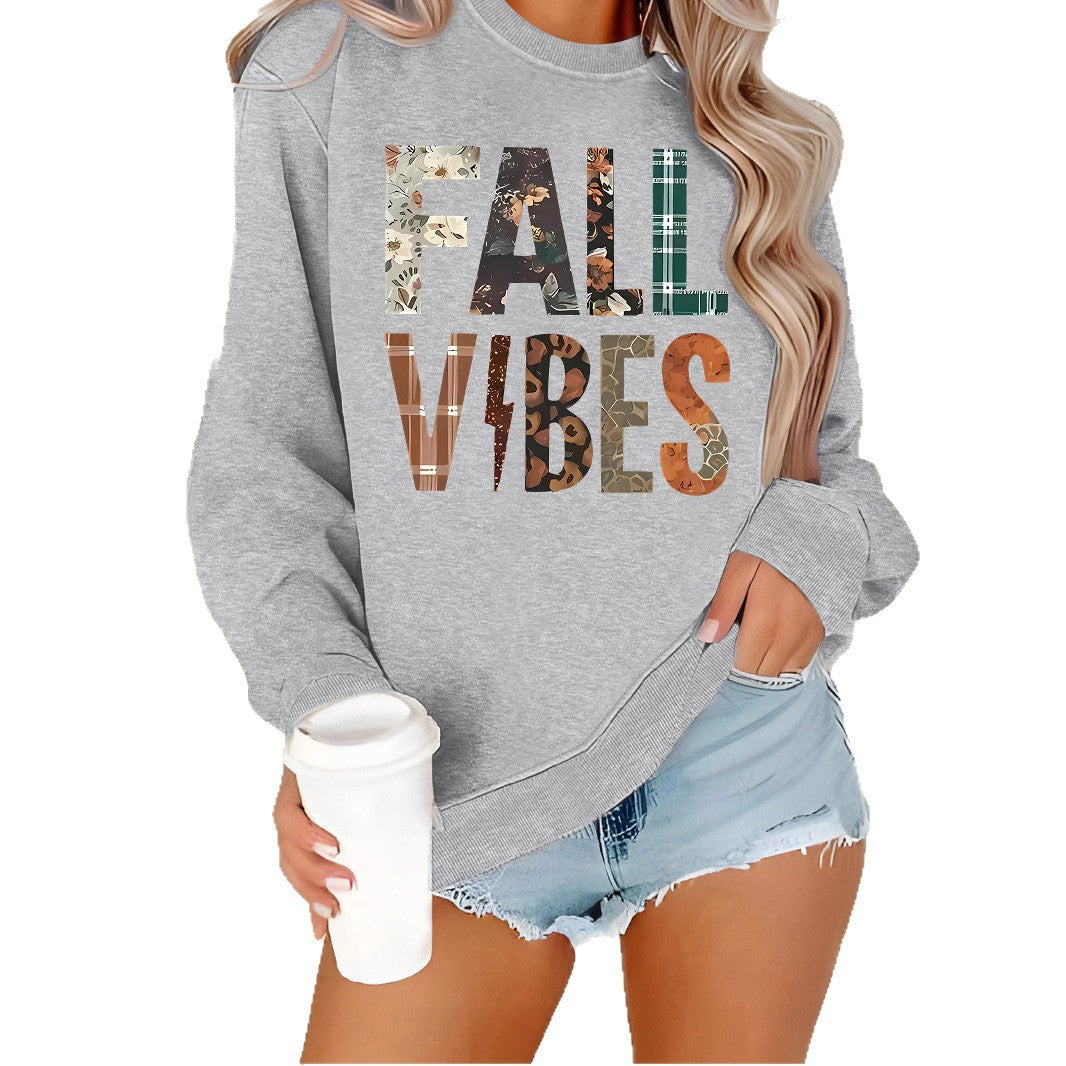FALL VBES printed base long sleeved sweatshirt