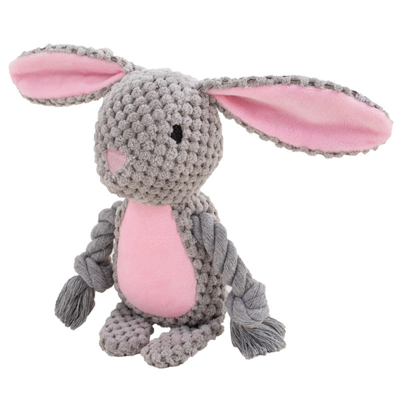 Pet plush sound cotton rope toy