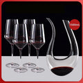 1500ml 50oz Hotel Home Elegant Hand Blown Clear Crystal U Shape Wine Decanter Set with 4 glasses For Vodka Tequila