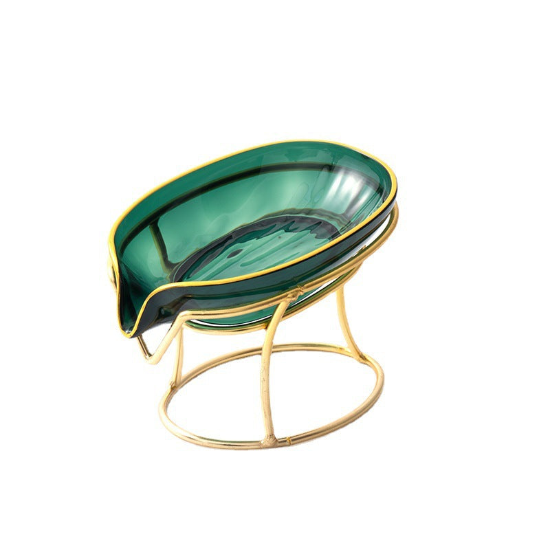 Light Luxury Bronzing Soap Box Household Toilet Drain Soap Box Creative Punch-Free Storage Rack