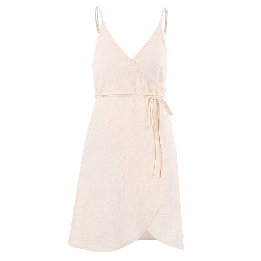 Strapless Wrap Sleep Dress with Slit and Double Layer Chiffon - Women's Lounge Wear