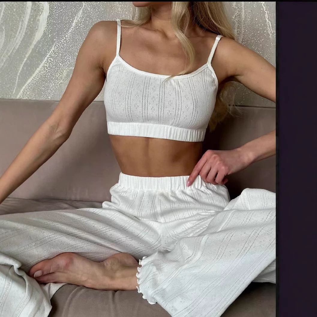 Sexy Crop Top and Long Pants Lounge Set