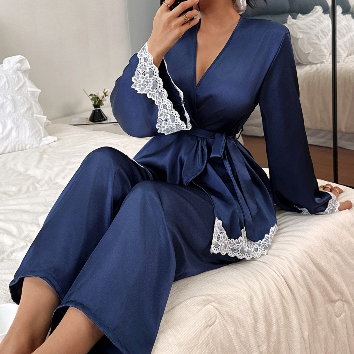 women's pajamas  sexy loungewear, bathrobe, intimate sleepwear, home attire, morning robe