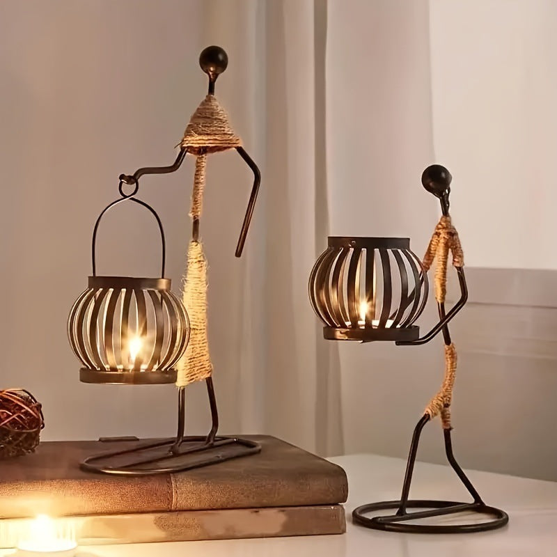 Wrought Iron Candle Holder Decorative Piece