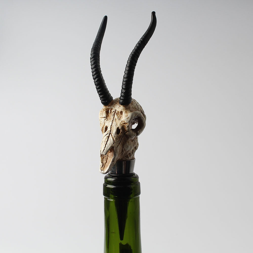 Antelope Horn Skull Wine Cork Ornament