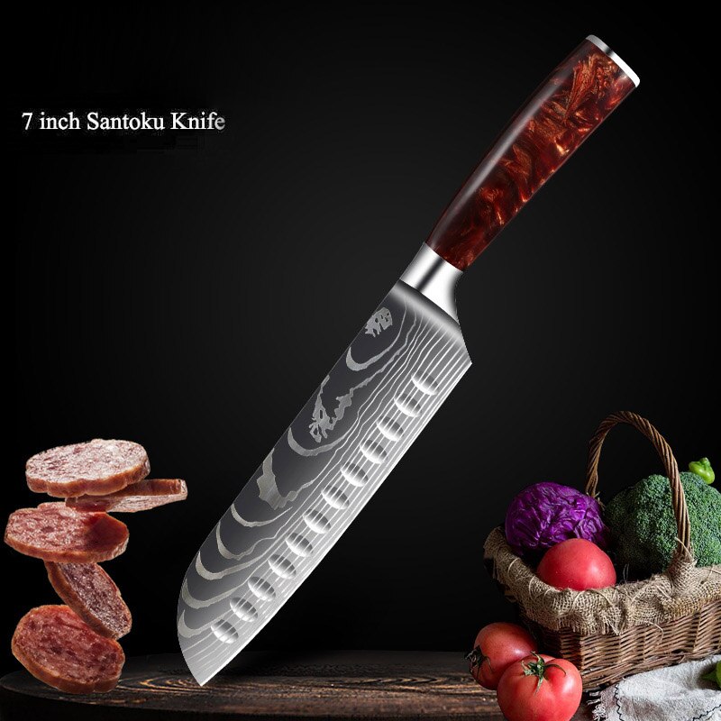 Professional Chef Knives 440C High Carbon Stainless Steel Pattern Knife