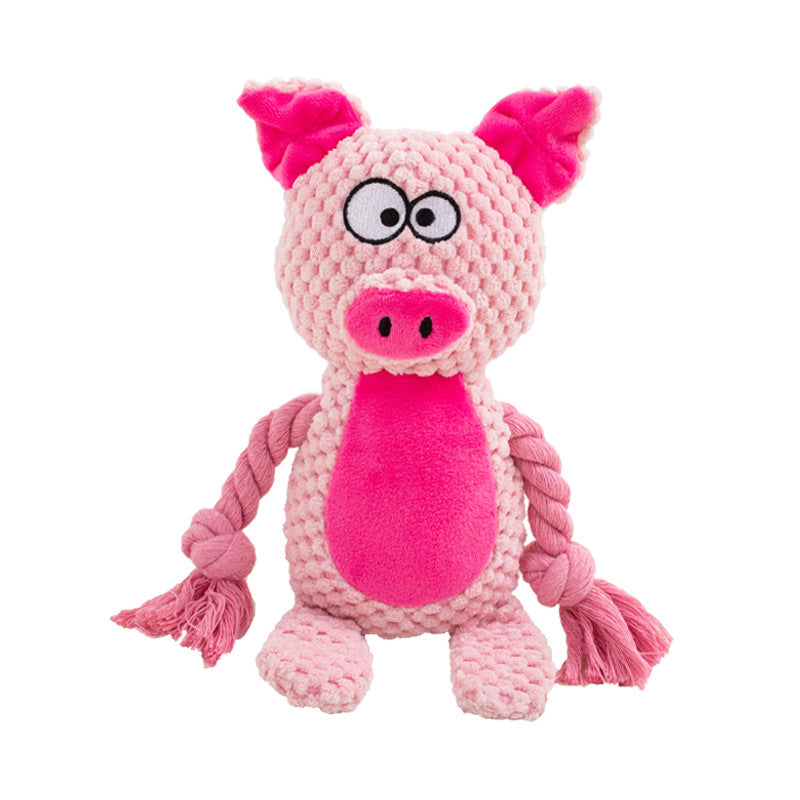 Pet plush sound cotton rope toy