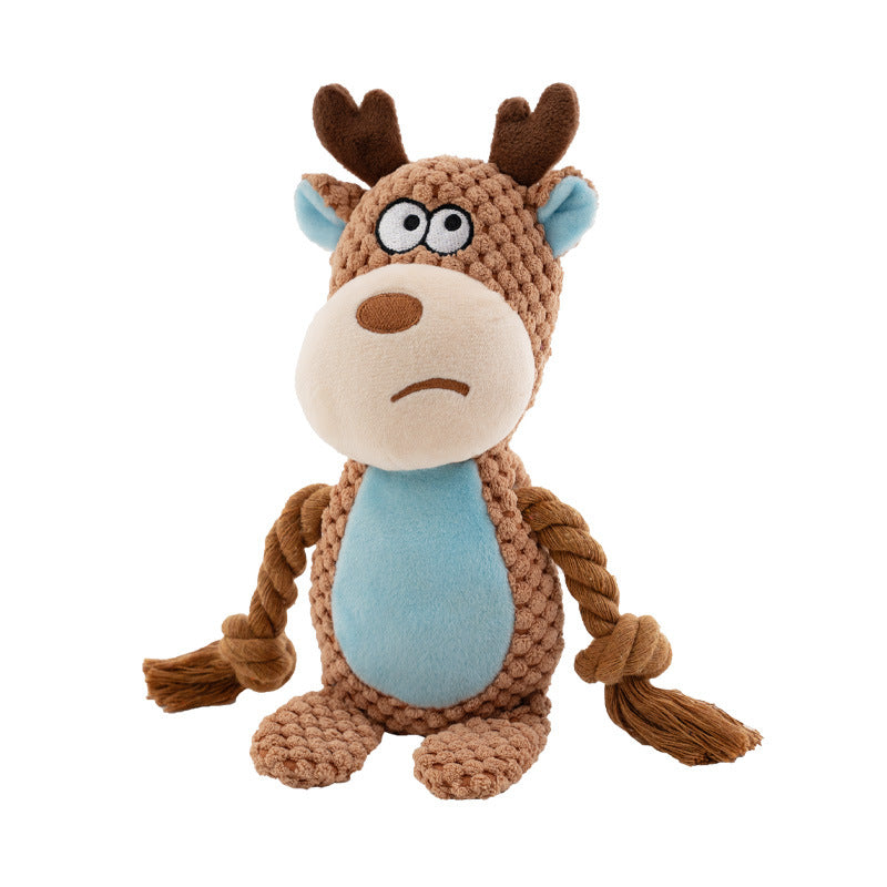 Pet plush sound cotton rope toy