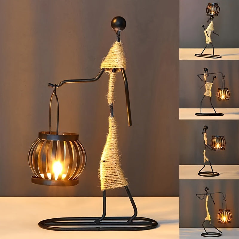 Wrought Iron Candle Holder Decorative Piece