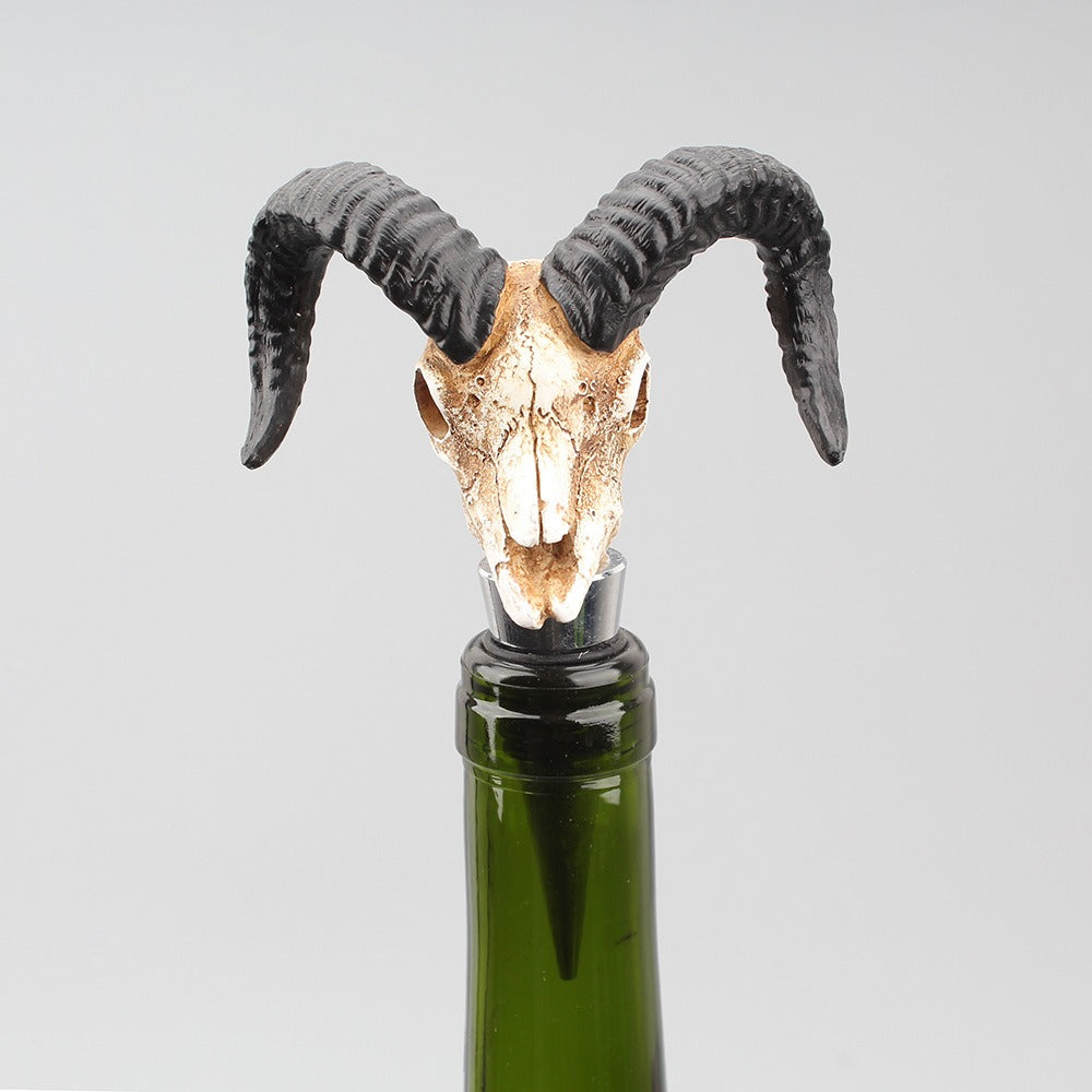 Antelope Horn Skull Wine Cork Ornament