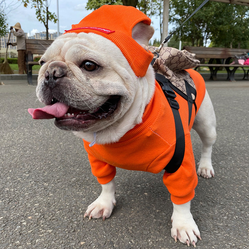 Pet Clothing Trendy Brand Street Dog Clothes Teddy Bottom Coat Hat Set