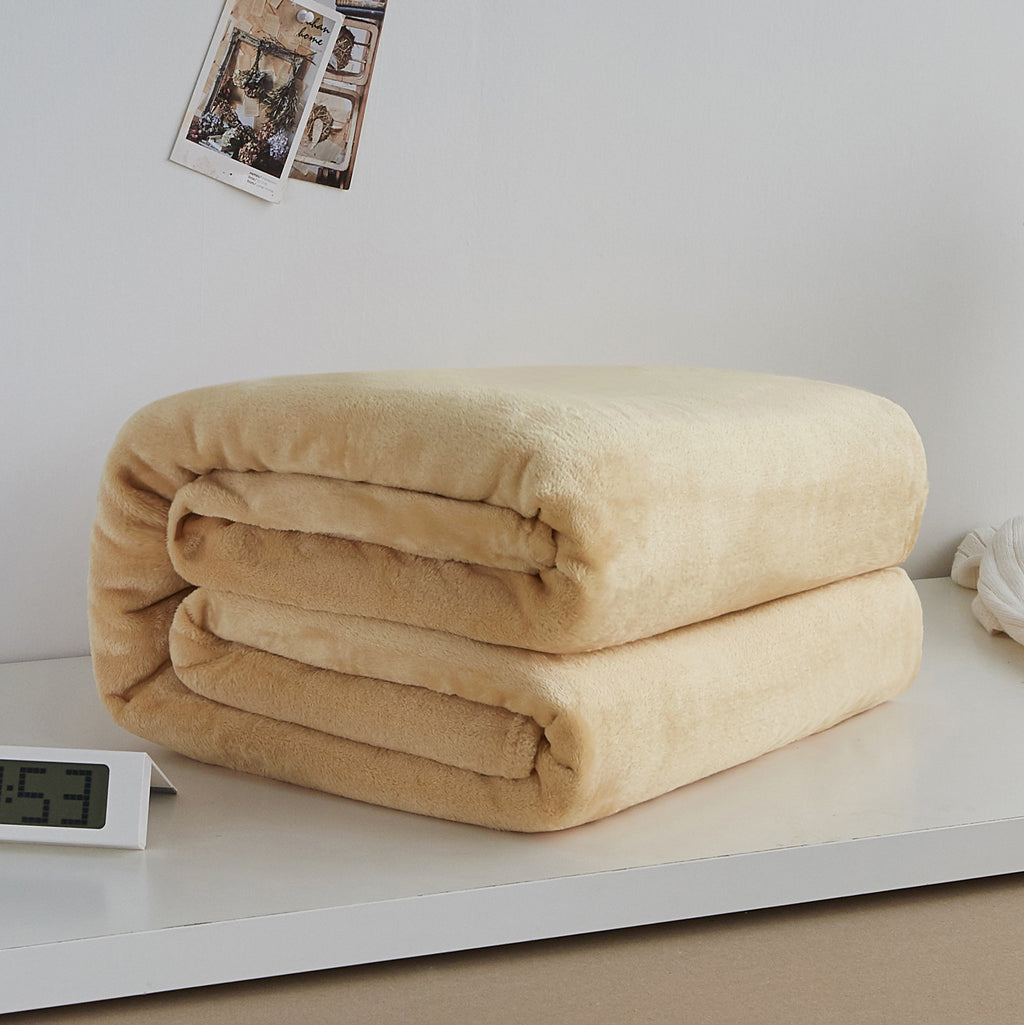 Thick blanket, solid color blanket, single-layer nap, coral fleece blanket, winter flannel blanket