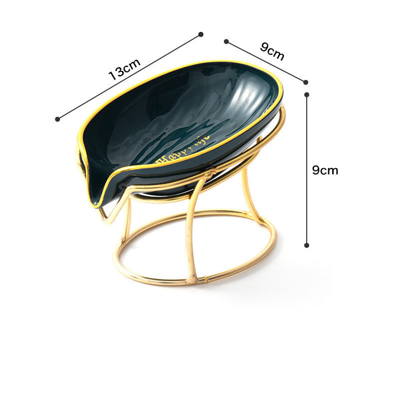 Light Luxury Bronzing Soap Box Household Toilet Drain Soap Box Creative Punch-Free Storage Rack
