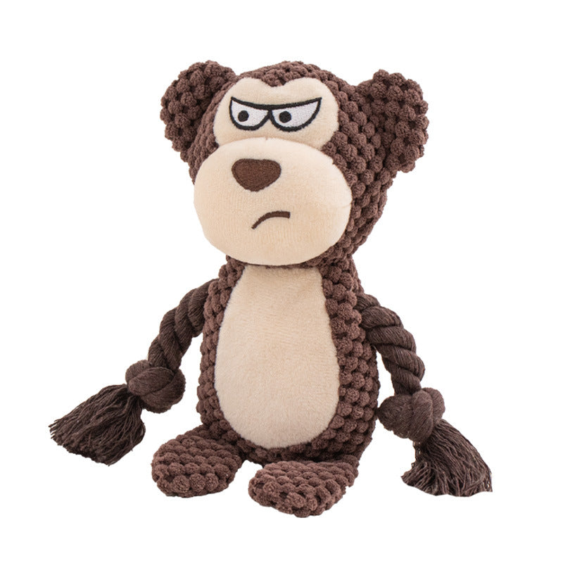 Pet plush sound cotton rope toy