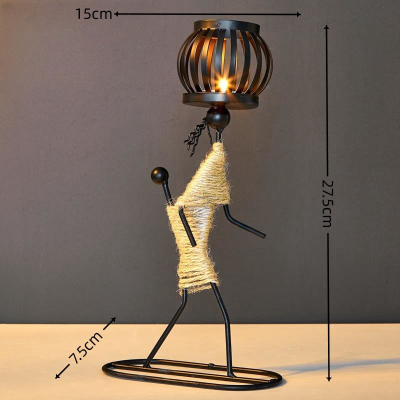 Wrought Iron Candle Holder Decorative Piece