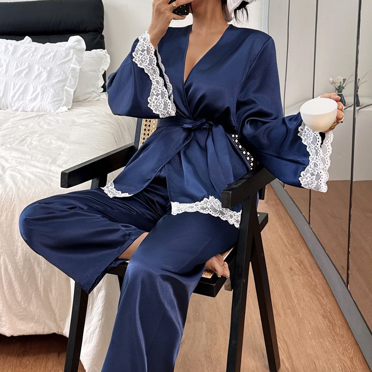 women's pajamas  sexy loungewear, bathrobe, intimate sleepwear, home attire, morning robe