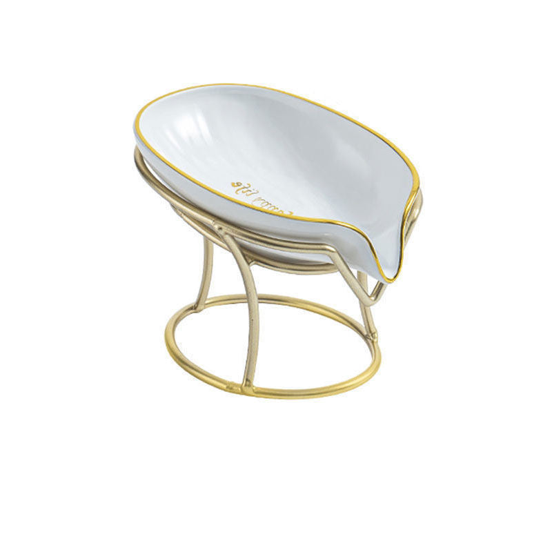 Light Luxury Bronzing Soap Box Household Toilet Drain Soap Box Creative Punch-Free Storage Rack
